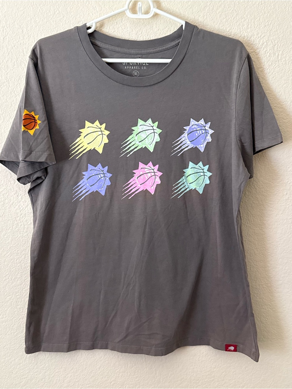 Sportiqe NBA Phoenix Suns Men’s Gray Graphic T-Shirt Basketball Size XL NWOT